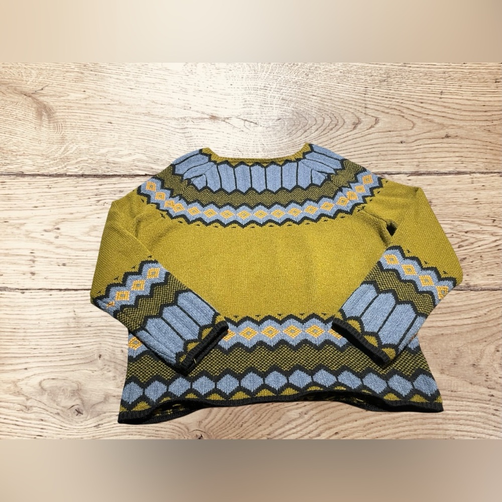 Geometric Patterned Sweater - Multi knit Wool jum… - image 4